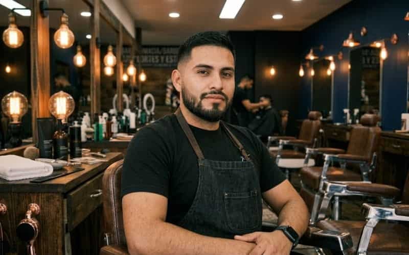 Hombre con fade y barba arreglada tras el combo en Mineral de la Reforma